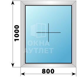 Глухое алюминиевое окно 800×1000 ОА-53776