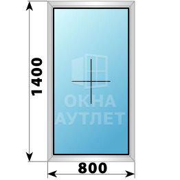 Глухое алюминиевое окно 800×1400 ОА-53842