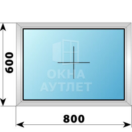 Глухое алюминиевое окно 800×600 ОА-53719