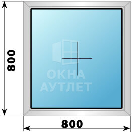 Глухое алюминиевое окно 800×800 ОА-53746