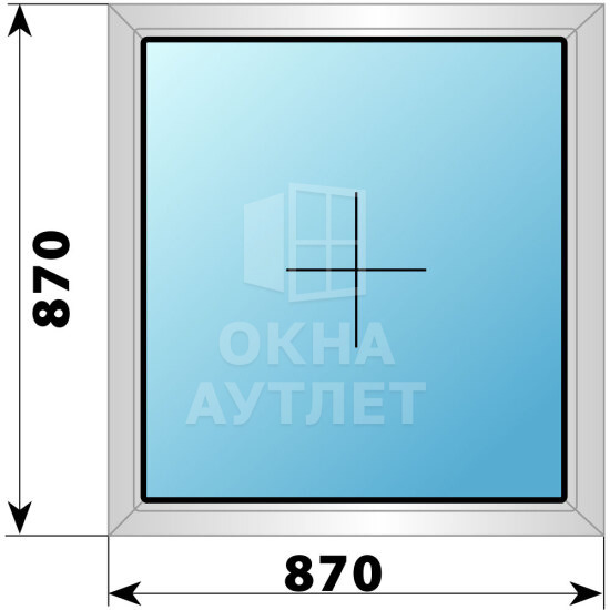 Глухое алюминиевое окно 870×870 ОА-53758