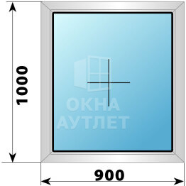 Глухое алюминиевое окно 900×1000 ОА-53474