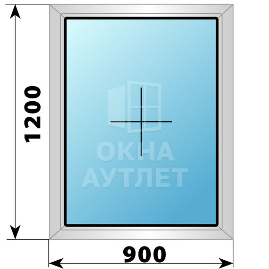 Глухое алюминиевое окно 900×1200 ОА-53824