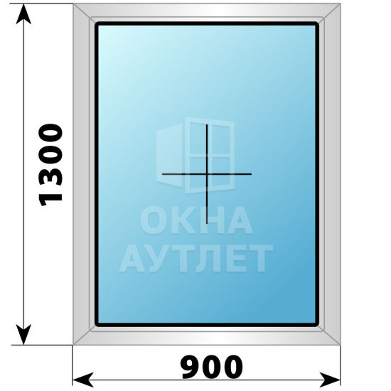 Глухое алюминиевое окно 900×1300 ОА-53525