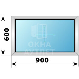 Глухое алюминиевое окно 900×600 ОА-53671