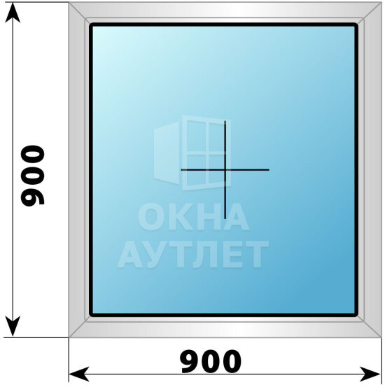 Глухое алюминиевое окно 900×900 ОА-53779
