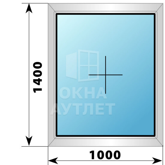 Глухое деревянно-алюминиевое окно 1000×1400 ОА-45291