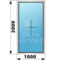 Глухое деревянно-алюминиевое окно 1000×2000 ОА-44001