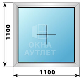 Глухое деревянно-алюминиевое окно 1100×1100 ОА-44991
