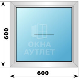 Глухое деревянно-алюминиевое окно 600×600 ОА-44064