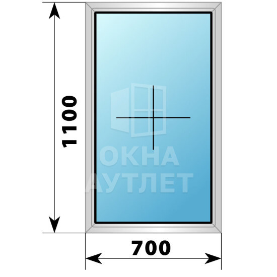 Глухое деревянно-алюминиевое окно 700×1100 ОА-44415