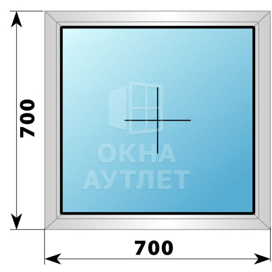 Глухое деревянно-алюминиевое окно 700×700 ОА-44121