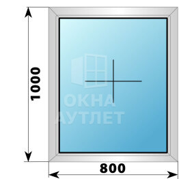 Глухое деревянно-алюминиевое окно 800×1000 ОА-44445