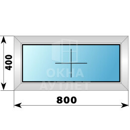 Глухое деревянно-алюминиевое окно 800×400 ОА-44052