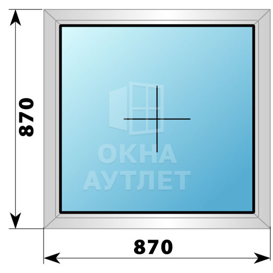 Глухое деревянно-алюминиевое окно 870×870 ОА-44394