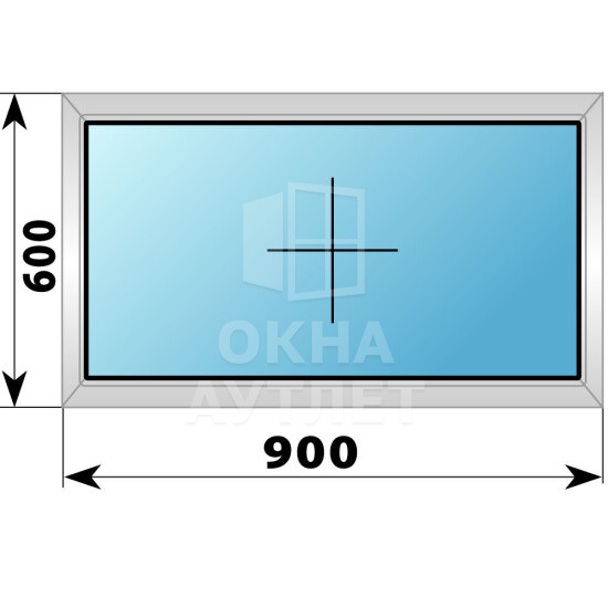 Глухое деревянно-алюминиевое окно 900×600 ОА-43929