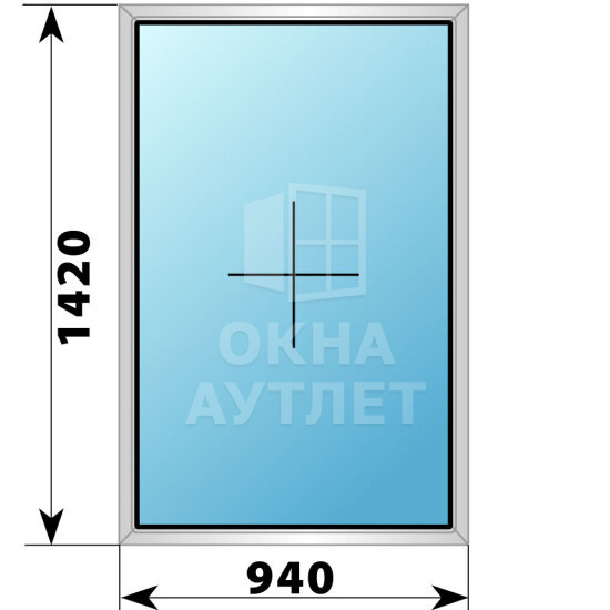 Глухое деревянно-алюминиевое окно 940×1420 ОА-45198