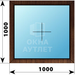Глухое окно из дуба 1000×1000 ОА-44745
