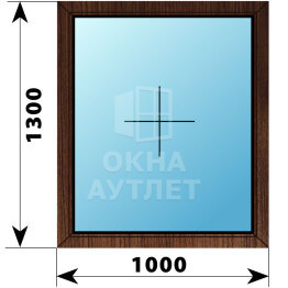Глухое окно из дуба 1000×1300 ОА-45108