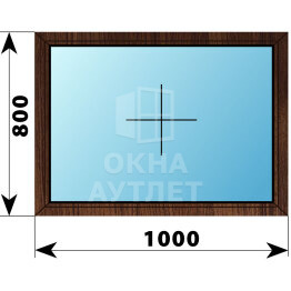Глухое окно из дуба 1000×800 ОА-44559