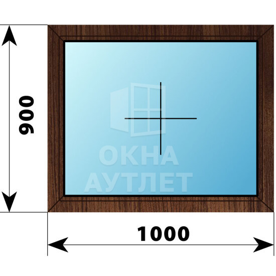 Глухое окно из дуба 1000×900 ОА-44655