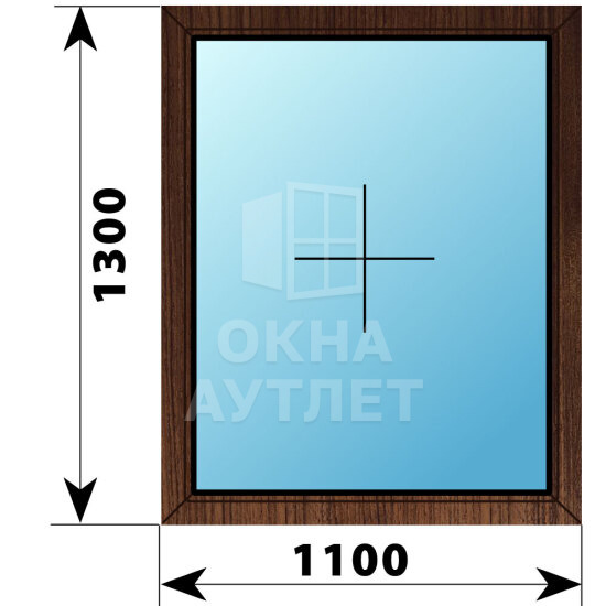 Глухое окно из дуба 1100×1300 ОА-49355