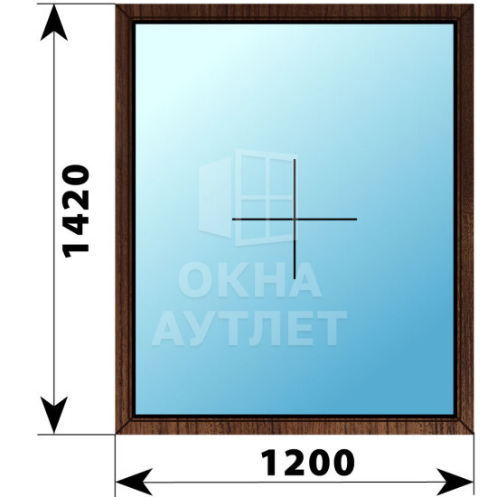 Глухое окно из дуба 1200×1420 ОА-49511