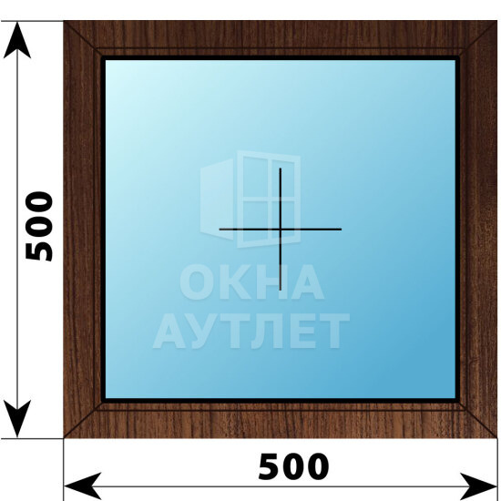 Глухое окно из дуба 500×500 ОА-44049