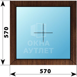 Глухое окно из дуба 570×570 ОА-43869