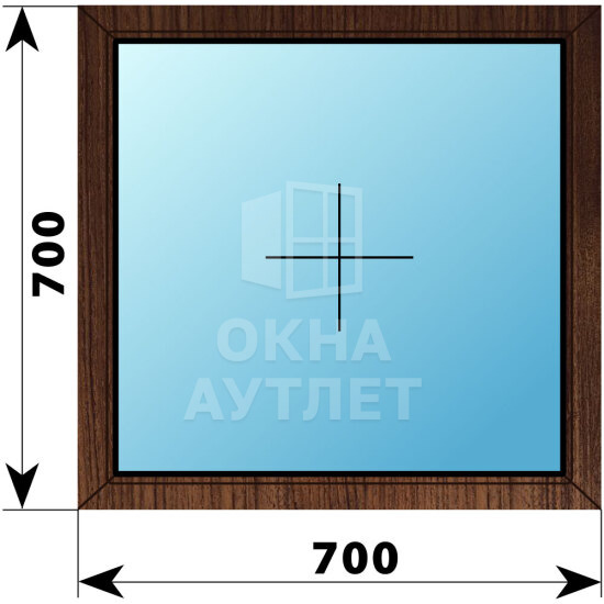 Глухое окно из дуба 700×700 ОА-44202