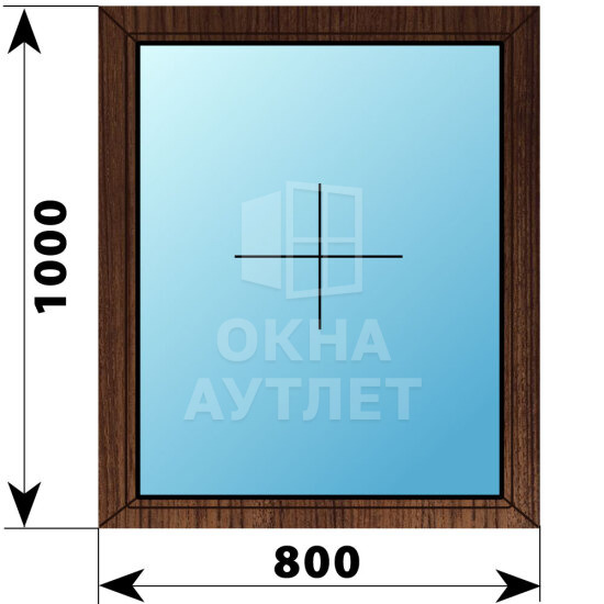 Глухое окно из дуба 800×1000 ОА-44544