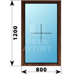 Глухое окно из дуба 800×1200 ОА-44715