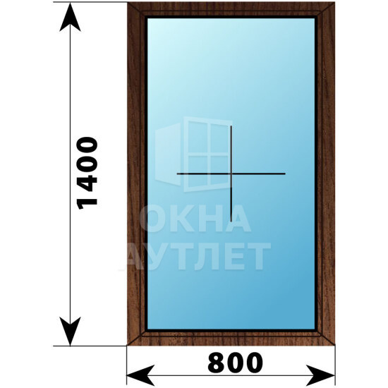 Глухое окно из дуба 800×1400 ОА-44892