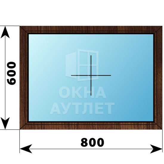Глухое окно из дуба 800×600 ОА-44205