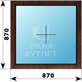 Глухое окно из дуба 870×870 ОА-44505
