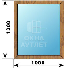 Глухое окно из лиственницы 1000×1200 ОА-44370
