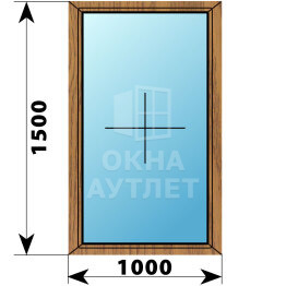 Глухое окно из лиственницы 1000×1500 ОА-43959
