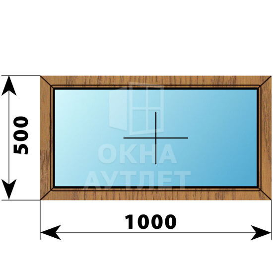 Глухое окно из лиственницы 1000×500 ОА-43893
