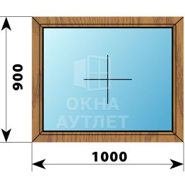 Глухое окно из лиственницы 1000×900 ОА-44211