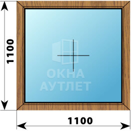 Глухое окно из лиственницы 1100×1100 ОА-44379