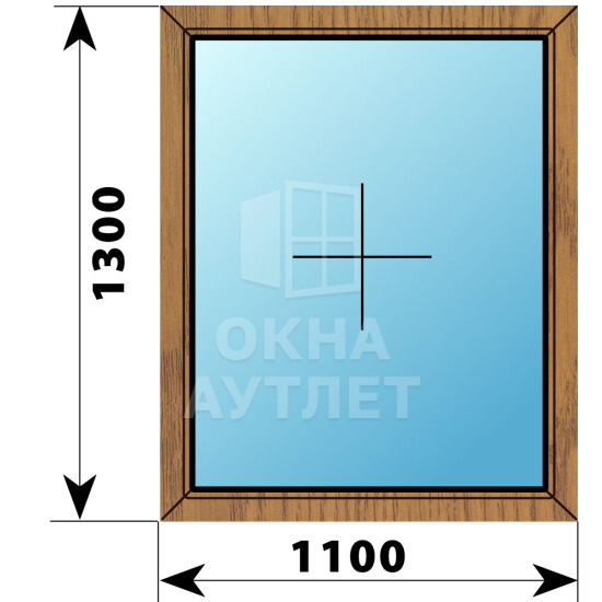 Глухое окно из лиственницы 1100×1300 ОА-44547