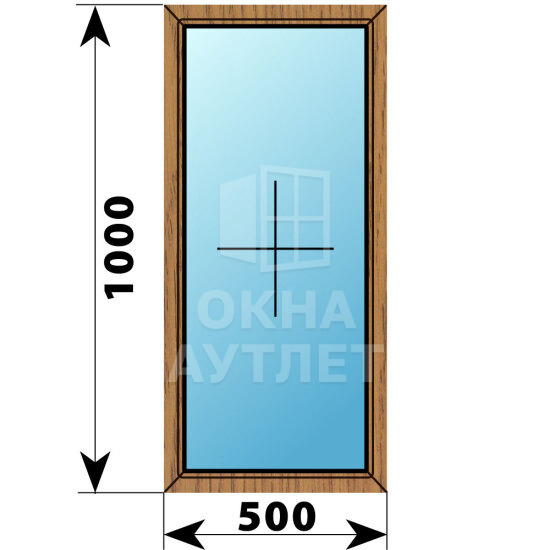 Глухое окно из лиственницы 500×1000 ОА-44067