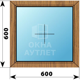 Глухое окно из лиственницы 600×600 ОА-44040