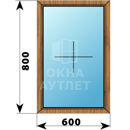 Глухое окно из лиственницы 600×800 ОА-44055