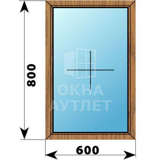 Глухое окно из лиственницы 600×800 ОА-44055