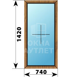 Глухое окно из лиственницы 740×1420 ОА-43872