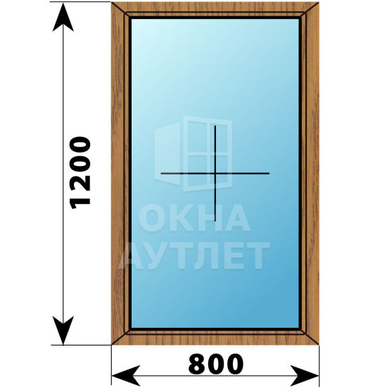 Глухое окно из лиственницы 800×1200 ОА-44226