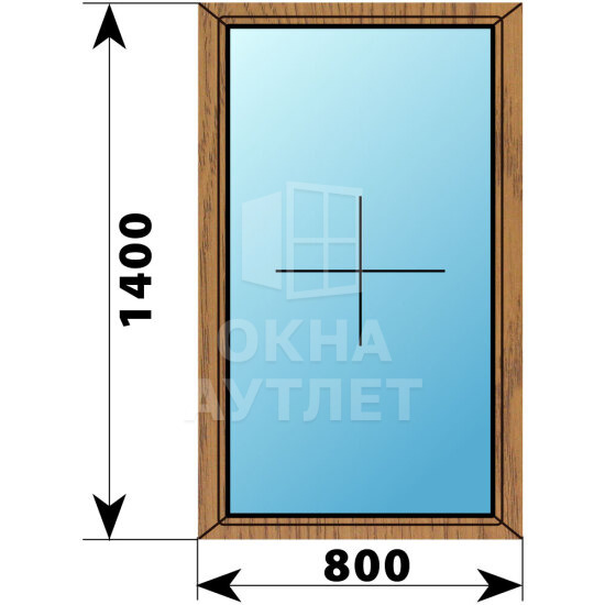 Глухое окно из лиственницы 800×1400 ОА-44319