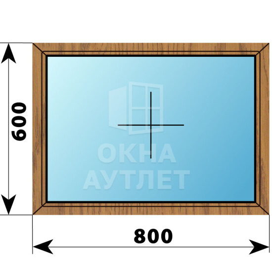 Глухое окно из лиственницы 800×600 ОА-44061