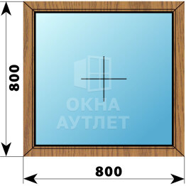 Глухое окно из лиственницы 800×800 ОА-44100